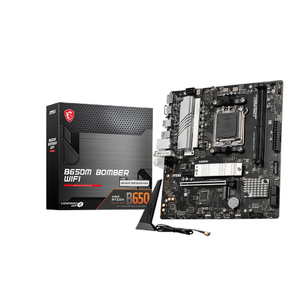 MSI B650M Bomber WiFi AM5 mATX Desktop Motherboard