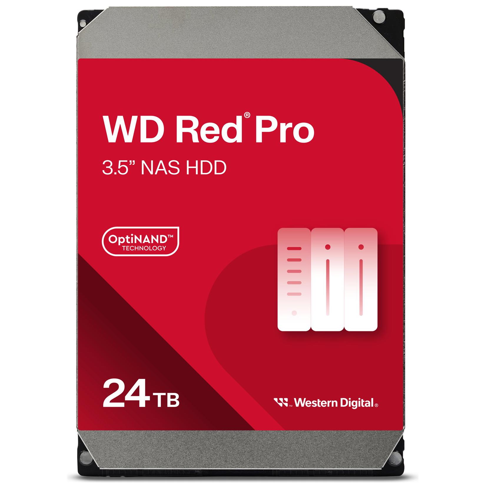 A large main feature product image of WD Red Pro 3.5" NAS HDD - 24TB 512MB