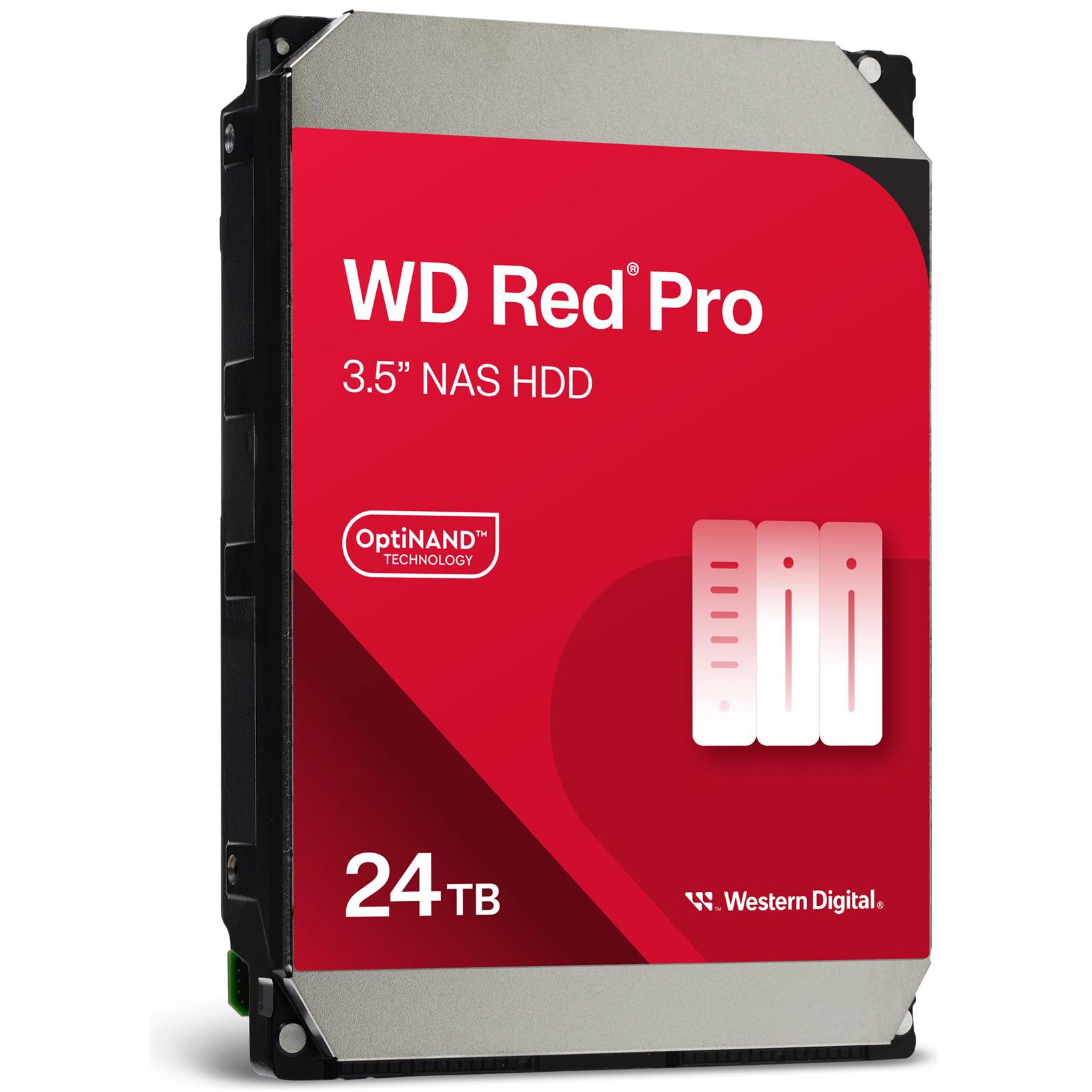 A large main feature product image of WD Red Pro 3.5" NAS HDD - 24TB 512MB