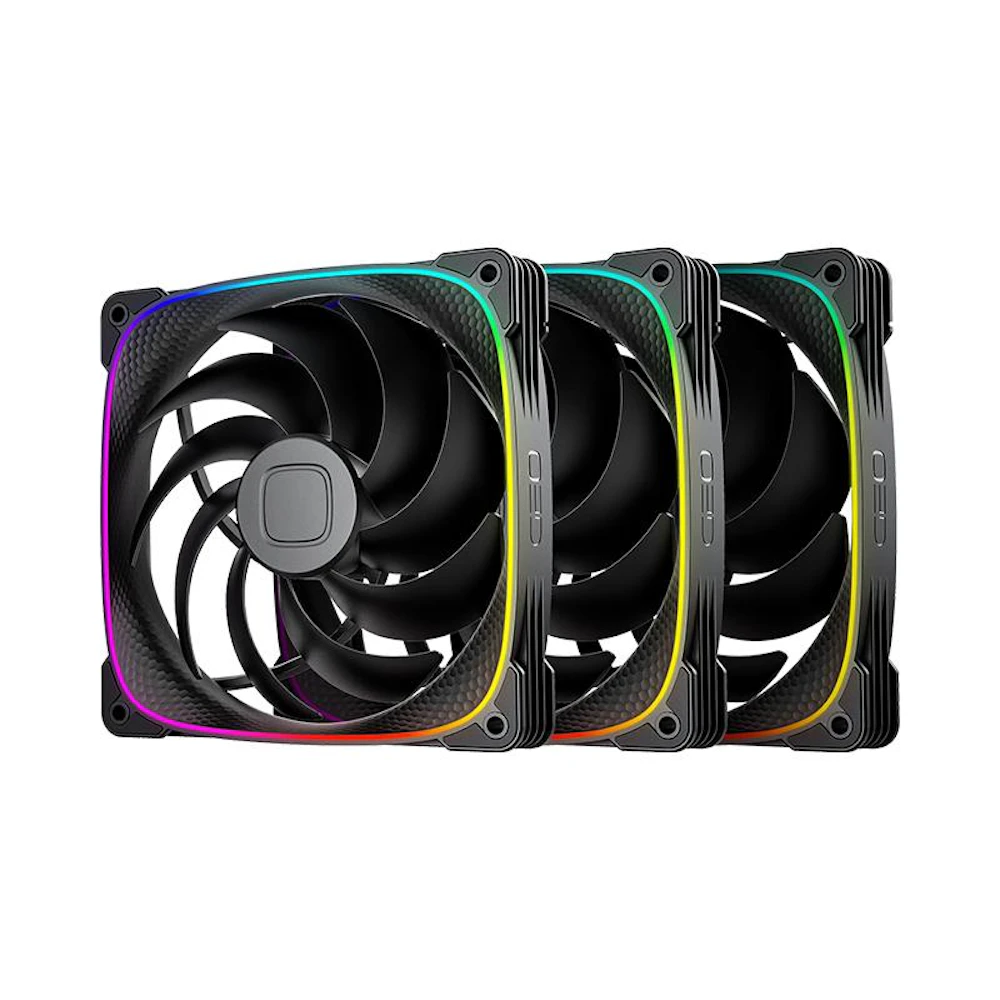 Geometric Future Squama 2503 - 140mm ARGB PWM Fan 3-Pack (Black)