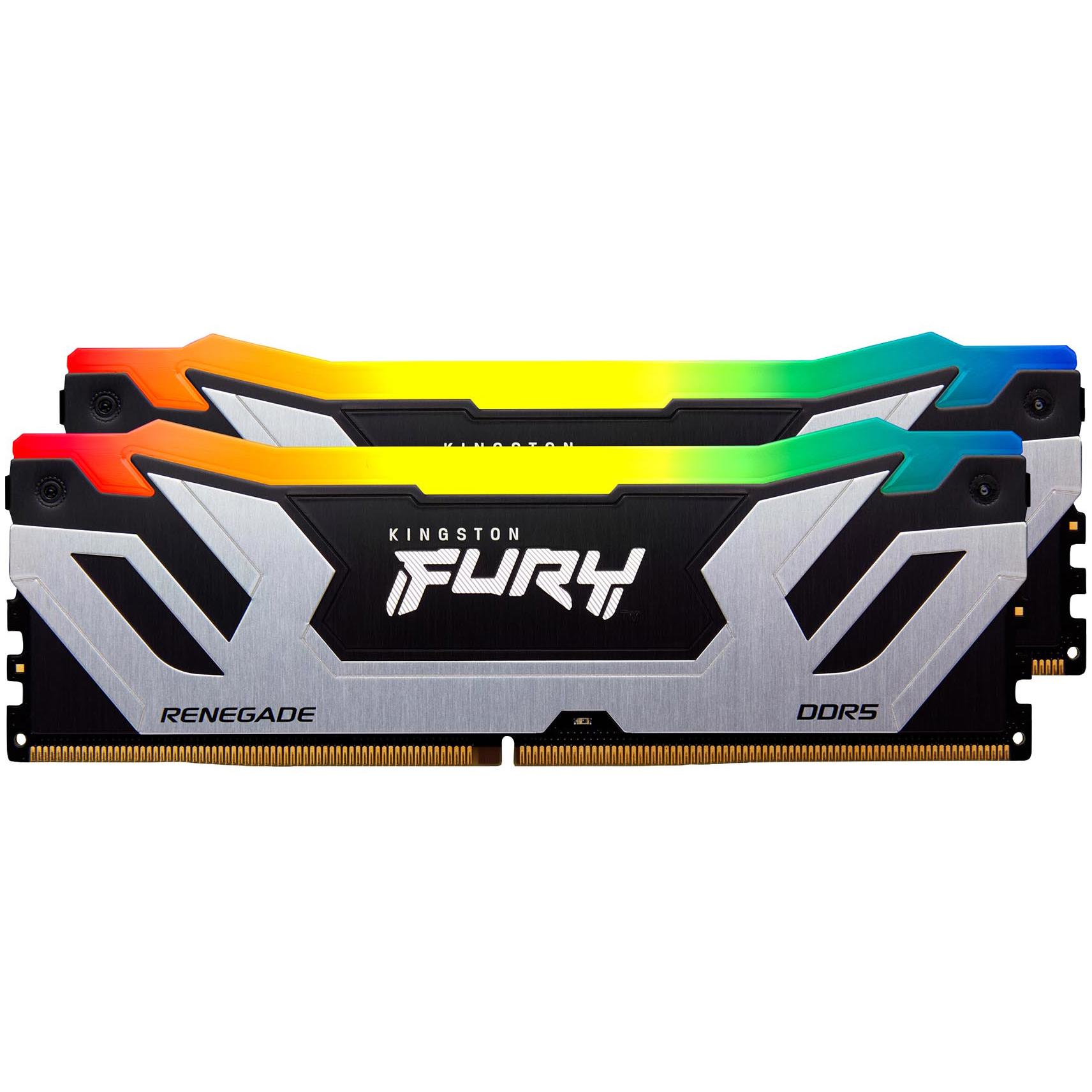 A large main feature product image of Kingston FURY Renegade RGB 48GB Kit (2x24GB) XMP DDR5-8400 C40 CUDIMM 