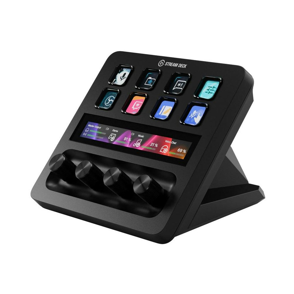 A large main feature product image of Elgato Stream Deck + XLR
