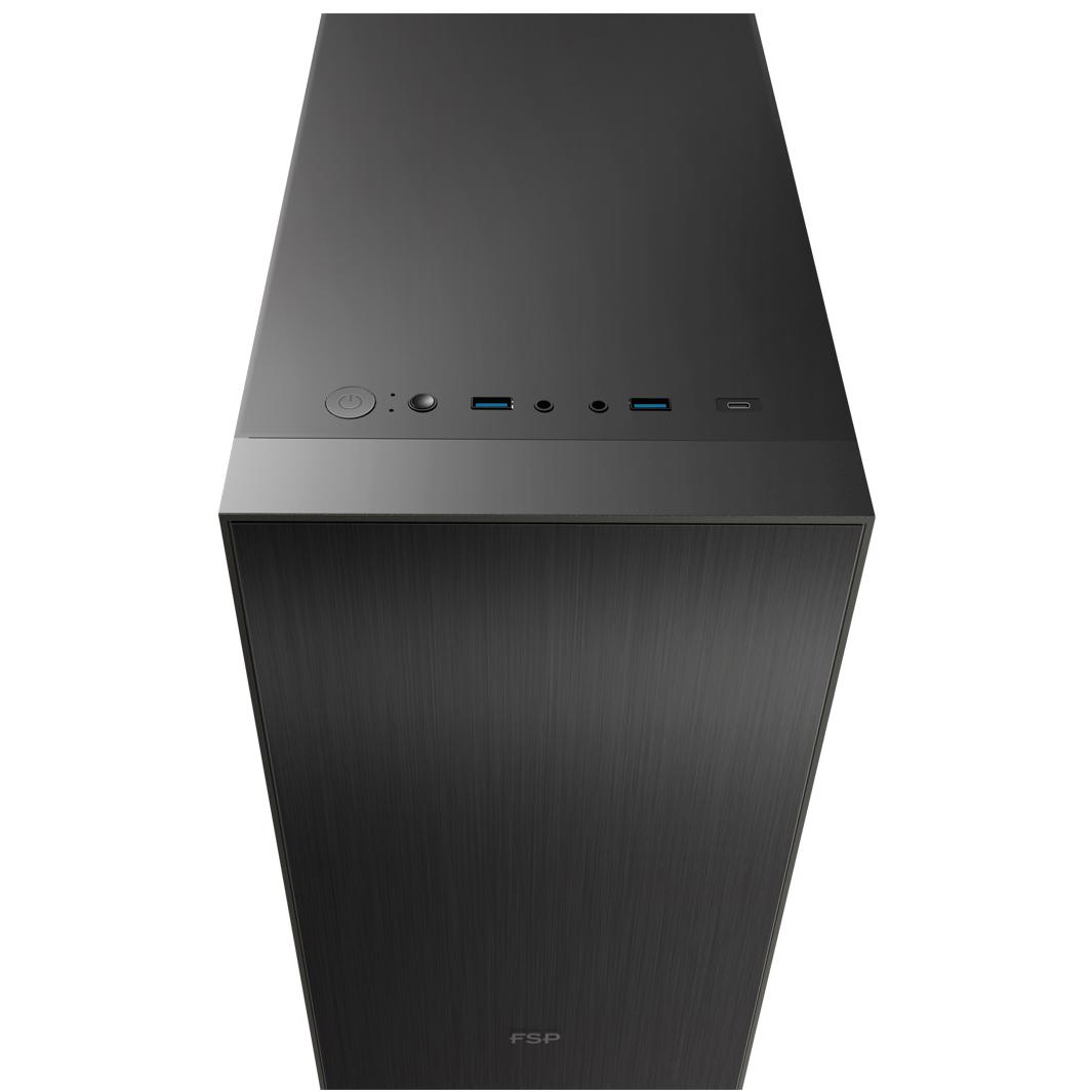 A large main feature product image of FSP CST220S - Silent Micro Tower Case (Black)