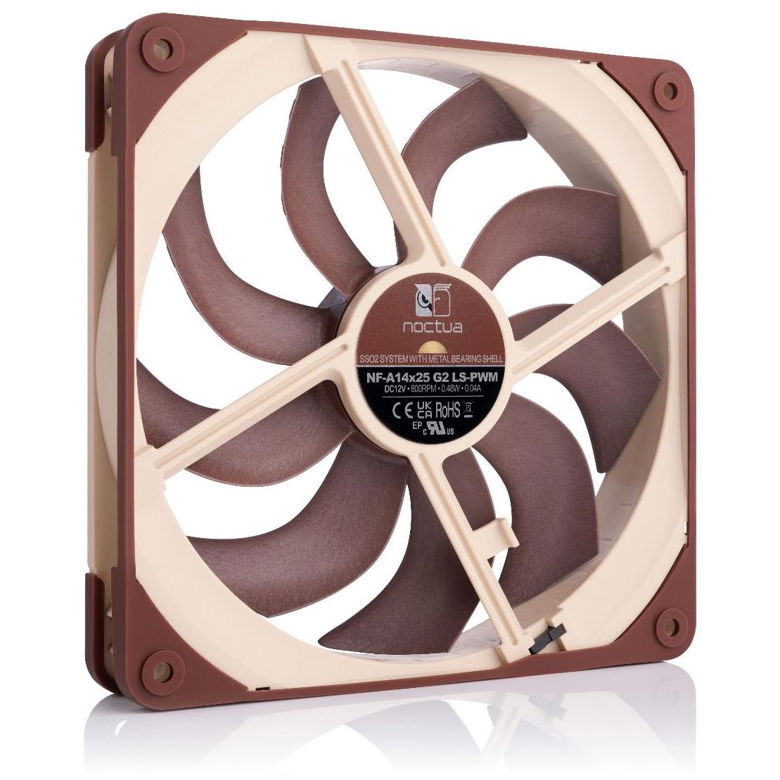 A large main feature product image of Noctua NF-A14x25 G2 LS PWM - 140mm x 25mm 800RPM Cooling Fan