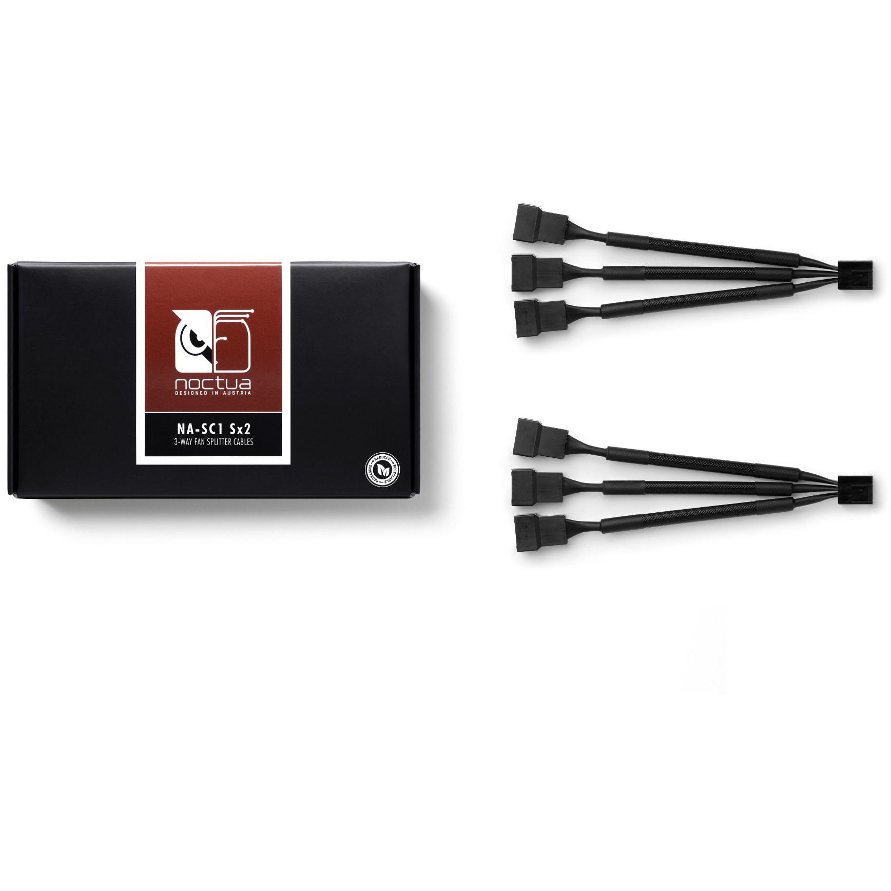 A large main feature product image of Noctua NA-SC1 SX2 3-Way PWM Fan Splitter Cables
