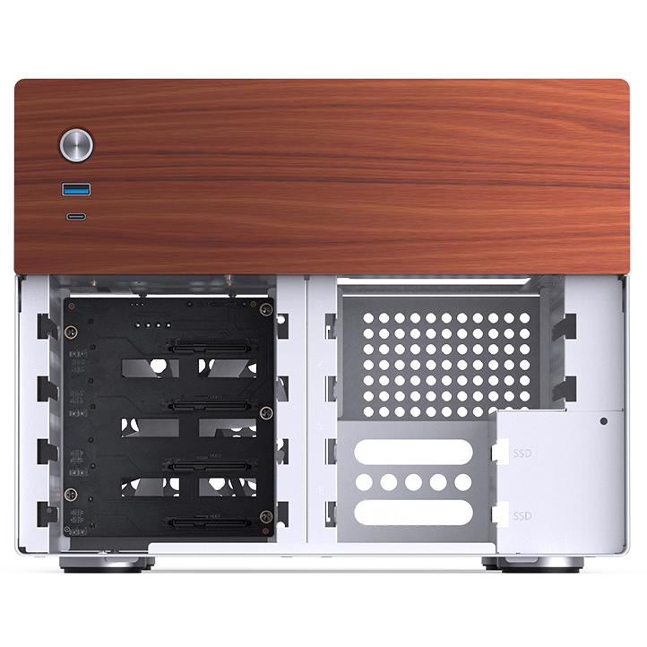 A large main feature product image of Jonsbo N4 - SFF 19.6L mATX 6+2-Bay NAS Case (White)