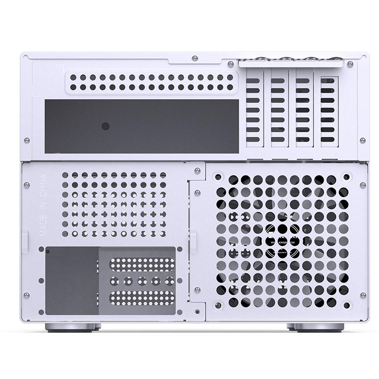 A large main feature product image of Jonsbo N4 - SFF 19.6L mATX 6+2-Bay NAS Case (White)