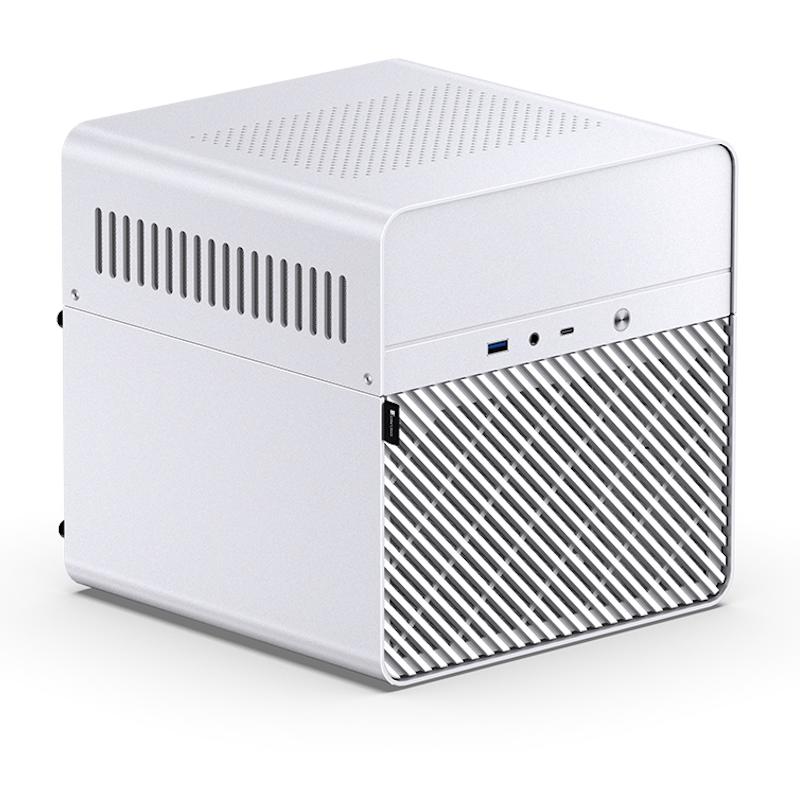 A large main feature product image of Jonsbo N2 - SFF 11L Mini-ITX 5-Bay NAS Case (White)