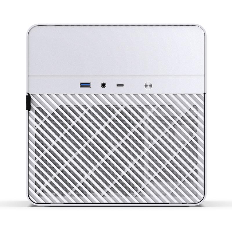 A large main feature product image of Jonsbo N2 - SFF 11L Mini-ITX 5-Bay NAS Case (White)