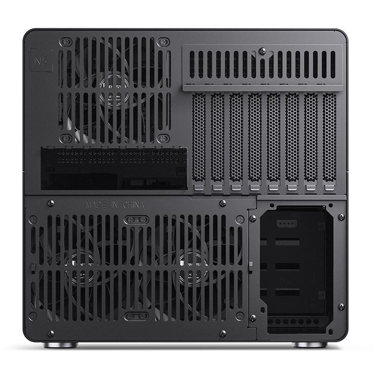 A large main feature product image of Jonsbo N5 - 49L Compact eATX 12-Bay NAS Case (Black)