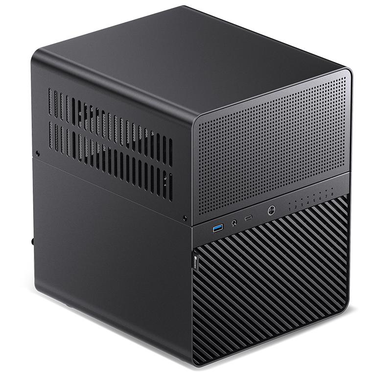 A large main feature product image of Jonsbo N3 - SFF 18L Mini-ITX 8-Bay NAS Case (Black)
