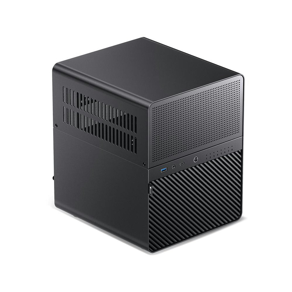 A large main feature product image of Jonsbo N3 - SFF 18L Mini-ITX 8-Bay NAS Case (Black)