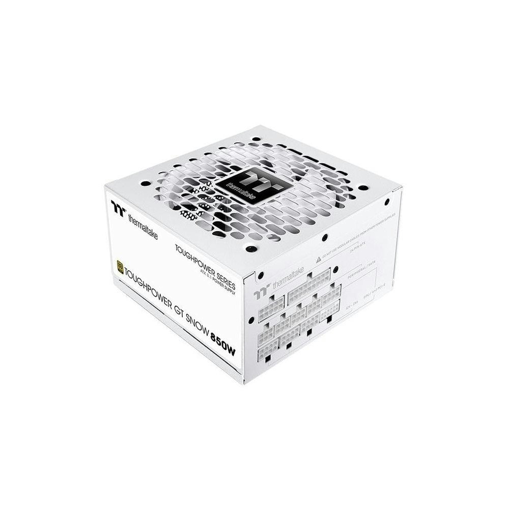 A large main feature product image of Thermaltake Toughpower GT - 850W Gold ATX 3.1 Fully Modular PSU (Snow)