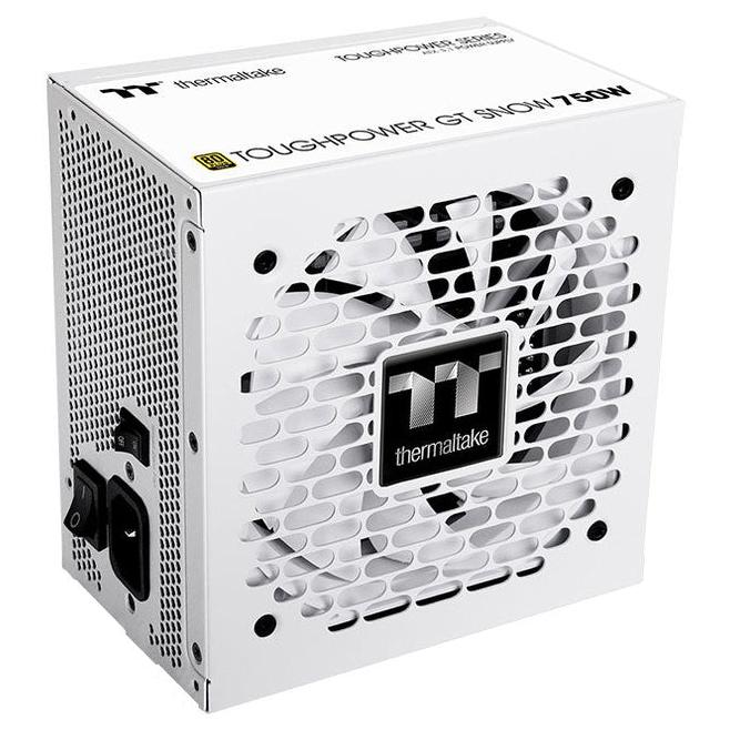 A large main feature product image of Thermaltake Toughpower GT - 750W Gold ATX 3.1 Fully Modular PSU (Snow)