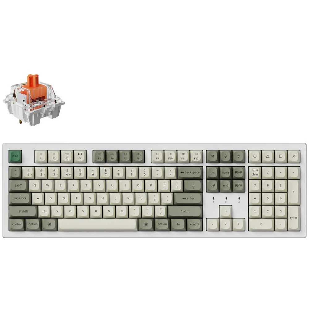 Keychron K10 Max - Fullsize QMK/VIA Wireless Custom Mechanical Keyboard - White (Silent Red Switch)