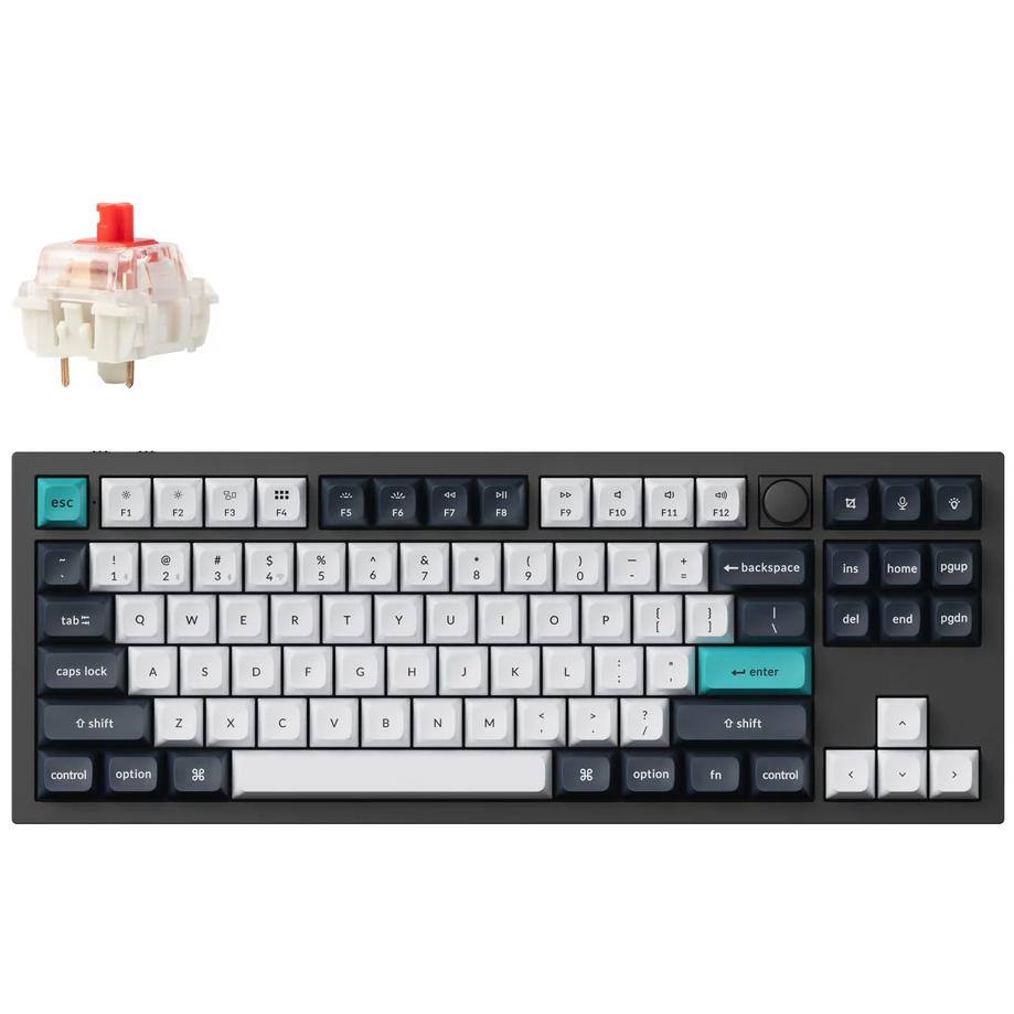 A large main feature product image of Keychron Q3 Max - 80% TKL QMK Wireless Custom Mechanical Keyboard - Black (Gateron Jupiter Red Switch)