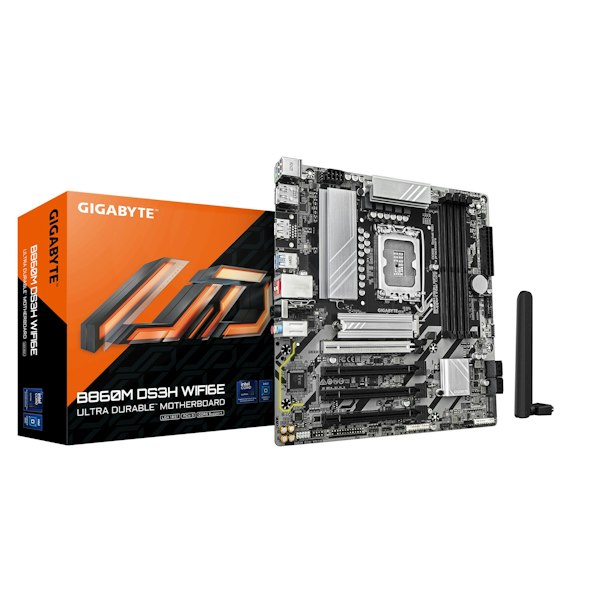 Gigabyte B860M DS3H WiFi6E LGA1851 mATX Desktop Motherboard