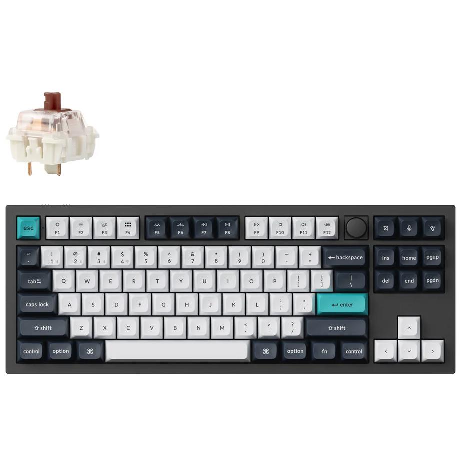 A large main feature product image of Keychron Q3 Max - 80% TKL QMK Wireless Custom Mechanical Keyboard - Black (Gateron Jupiter Brown Switch)