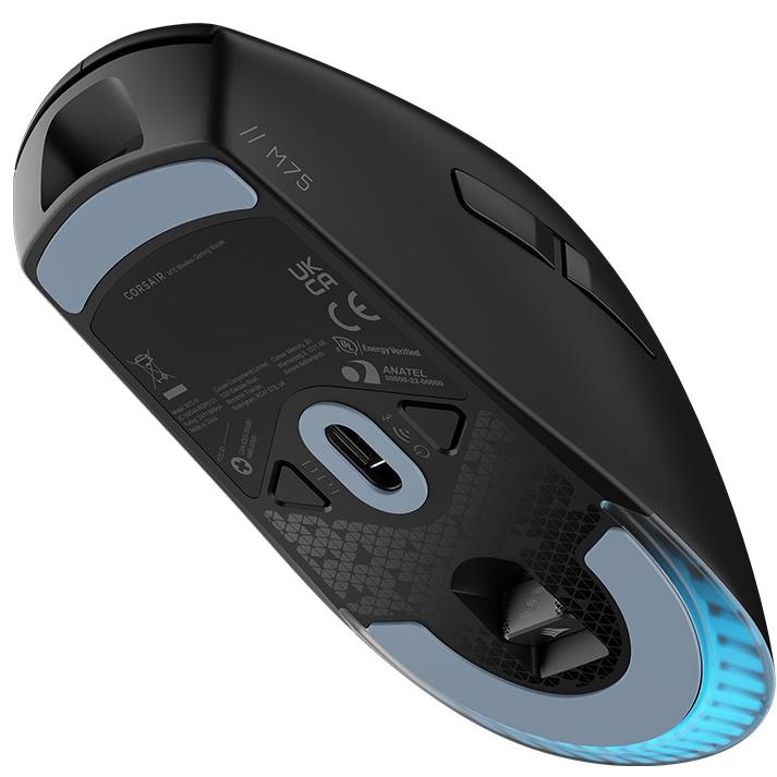A large main feature product image of Corsair M75 WIRELESS Lightweight RGB Gaming Mouse