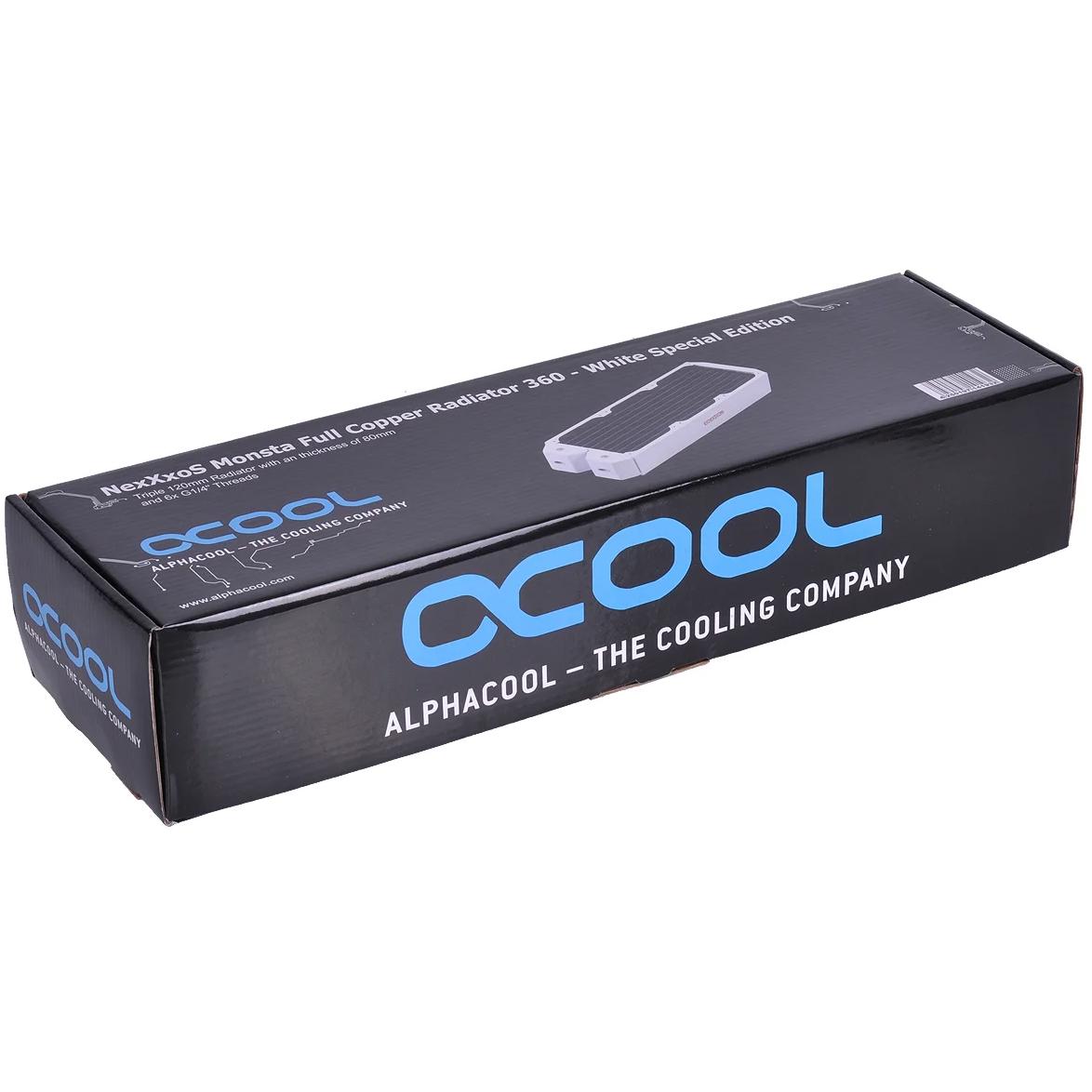 A large main feature product image of Alphacool NexXxoS Monsta Full Copper 360 x 86mm Radiator (White)