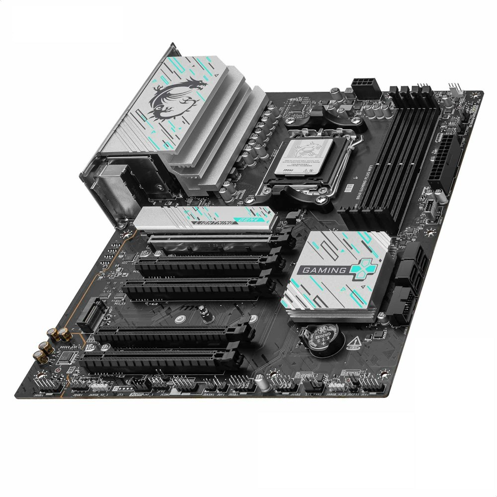 A large main feature product image of MSI B840 Gaming Plus WiFi AM5 ATX Desktop Motherboard