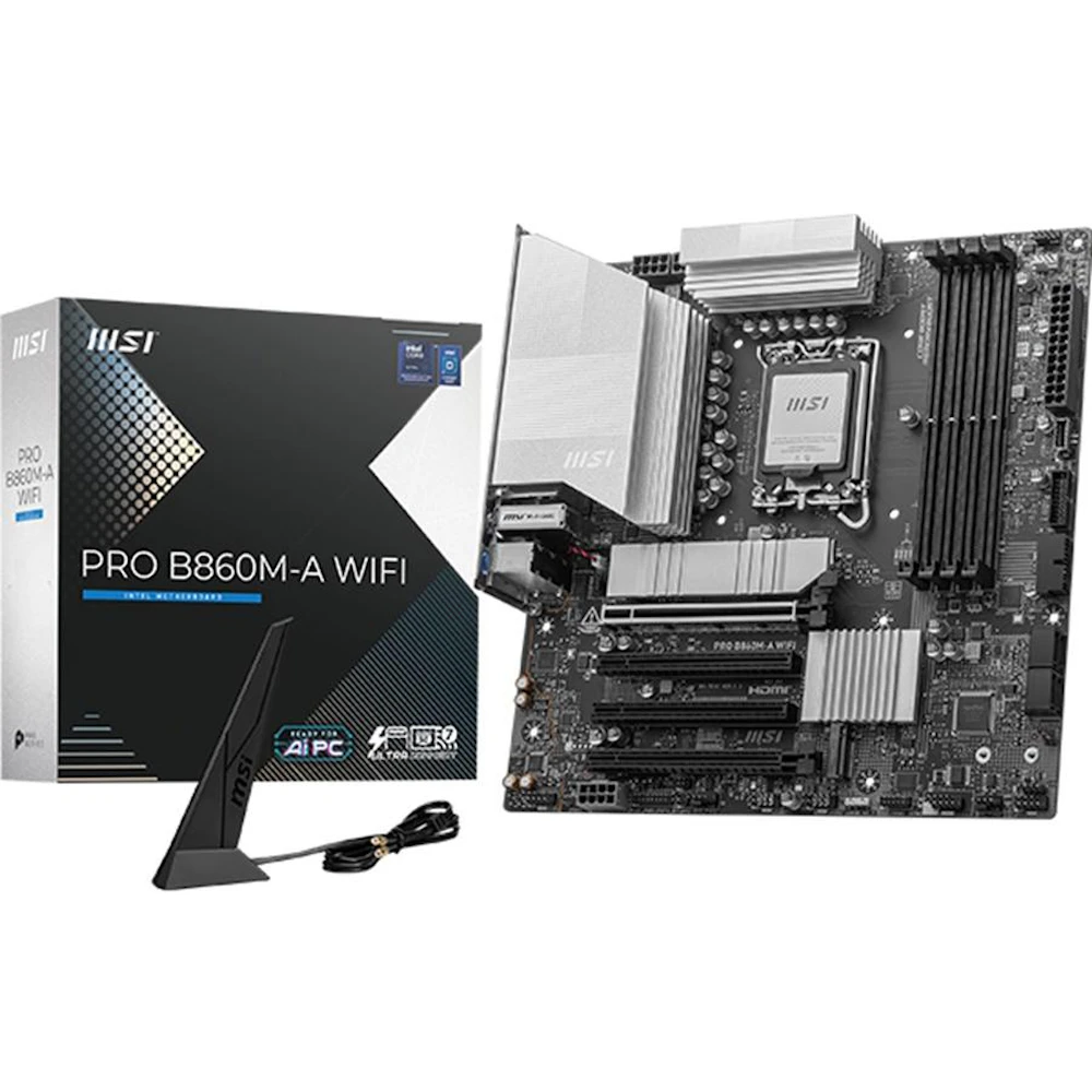 MSI PRO B860M-A WIFI LGA1851 mATX Desktop Motherboard