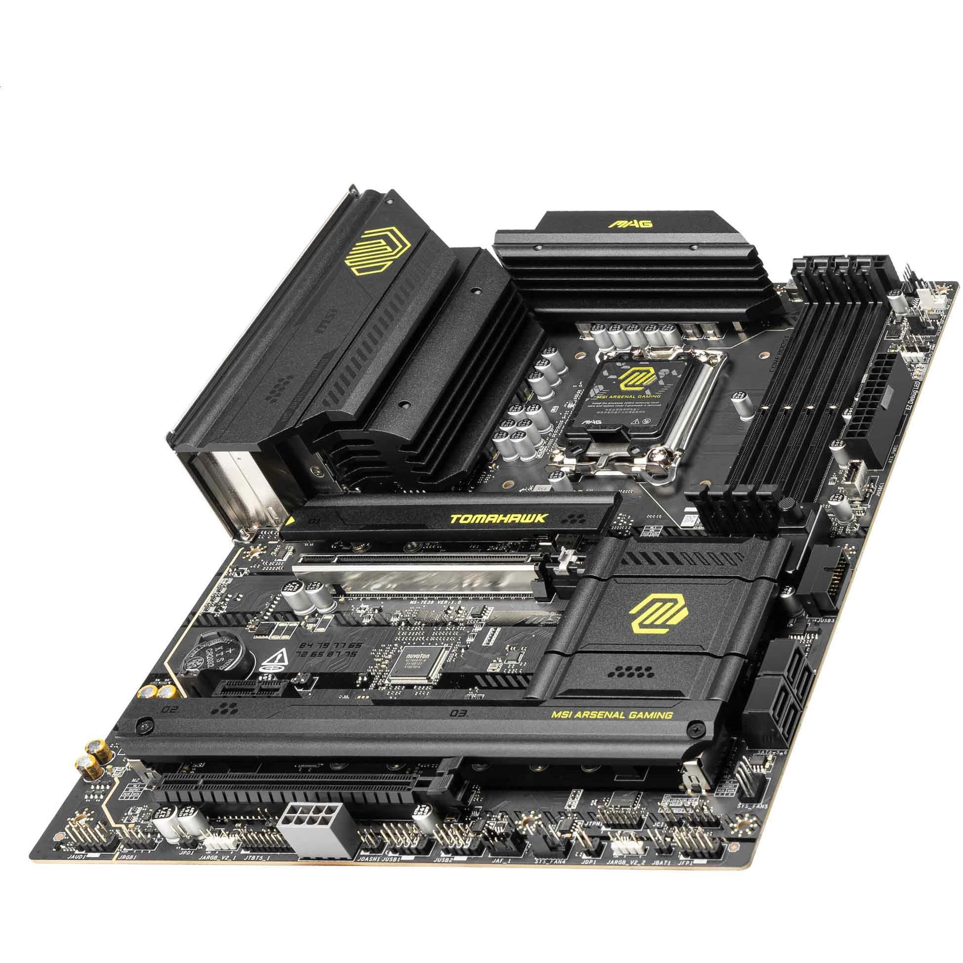 A large main feature product image of MSI MAG B860 Tomahawk WiFi LGA1851 ATX Desktop Motherboard