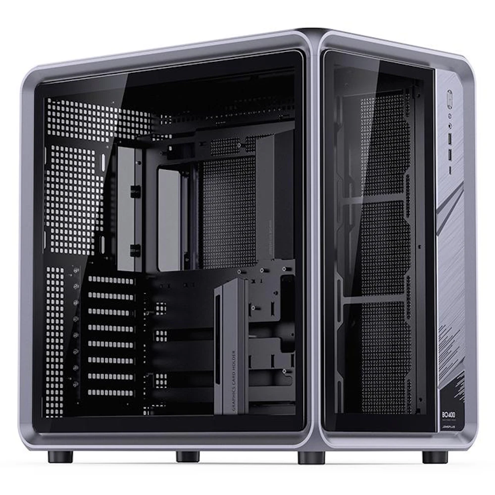 Jonsplus BO400 Mid Tower Dual-Chamber Aluminium Frame Case (Grey)