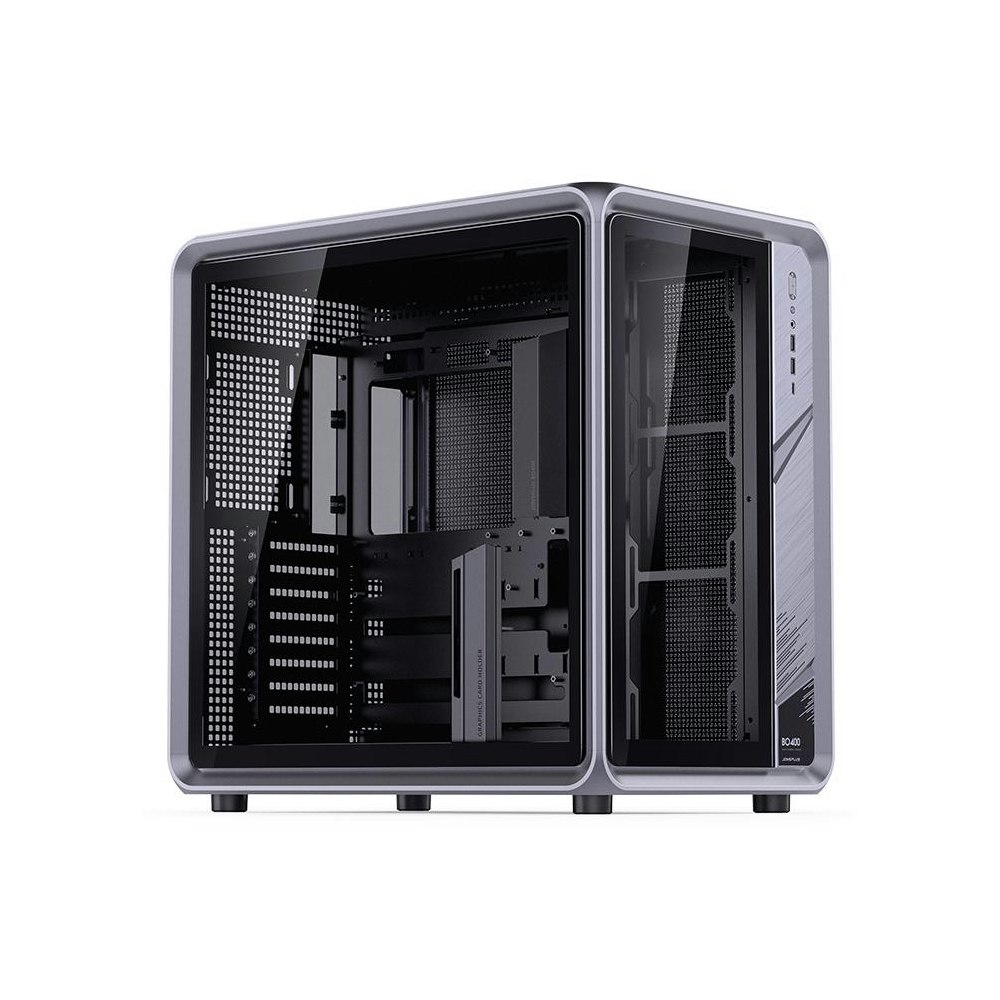 A large main feature product image of Jonsplus BO400 Mid Tower Dual-Chamber Aluminium Frame Case (Grey)
