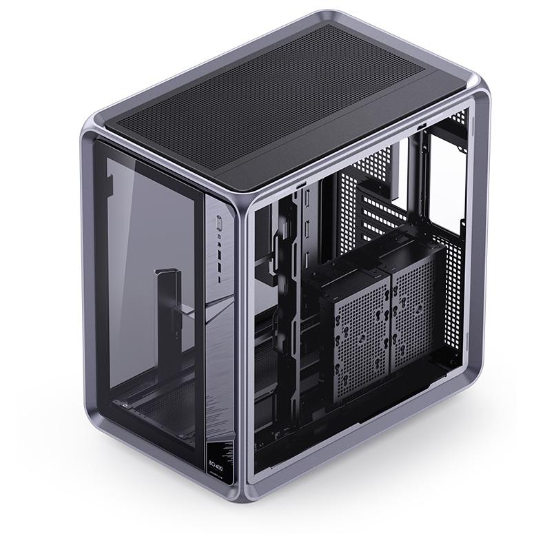 A large main feature product image of Jonsplus BO400 Mid Tower Dual-Chamber Aluminium Frame Case (Grey)