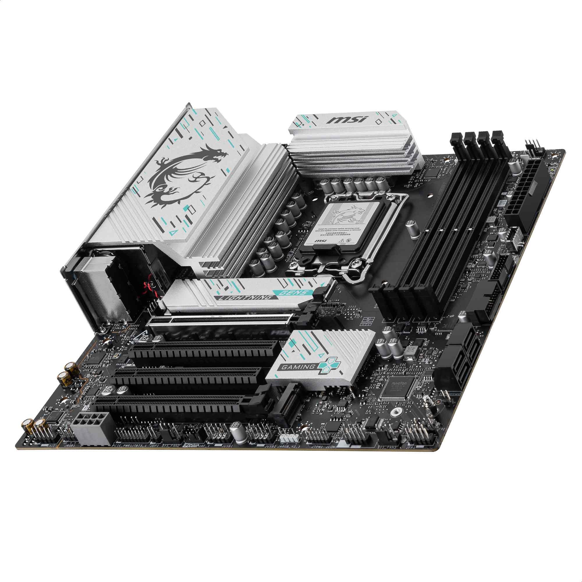 A large main feature product image of MSI B860M Gaming Plus WiFi LGA1851 mATX Desktop Motherboard