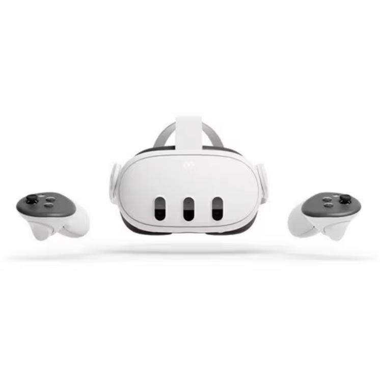 A large main feature product image of META Quest 3 Mixed Reality Headset w/ Touch Plus Controllers - 512GB