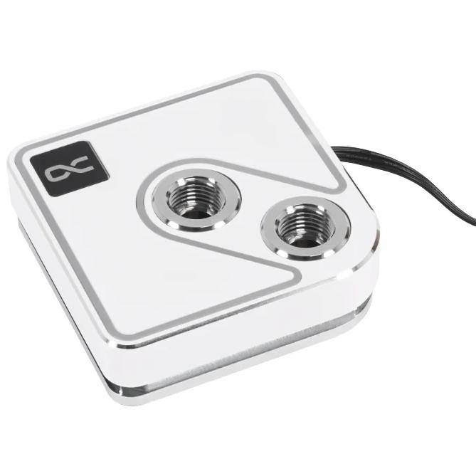 A large main feature product image of Alphacool Core 1 Aurora ARGB CPU Water Block (White)