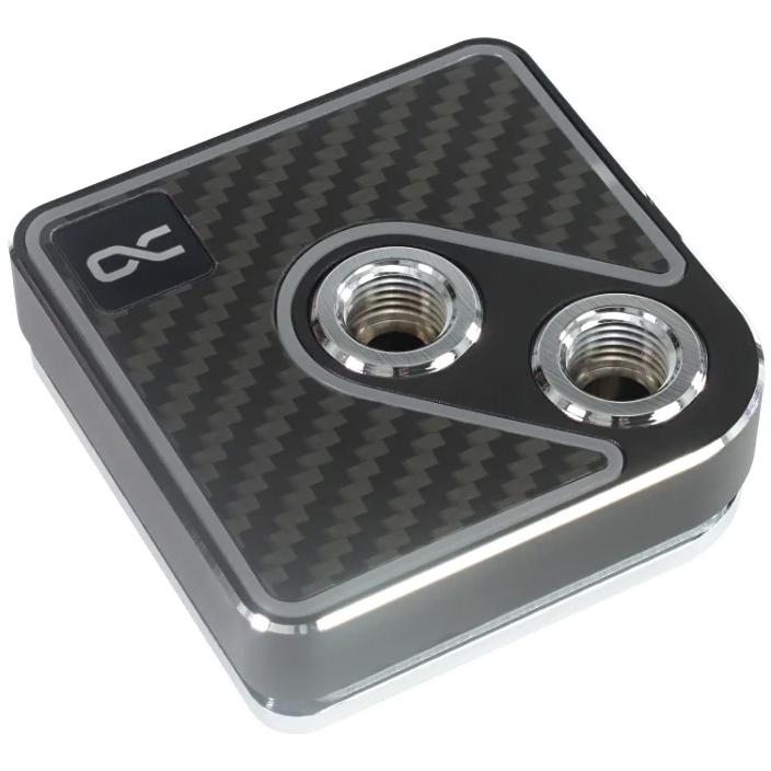 A large main feature product image of Alphacool Core 1 Aurora ARGB CPU Water Block (Carbon)