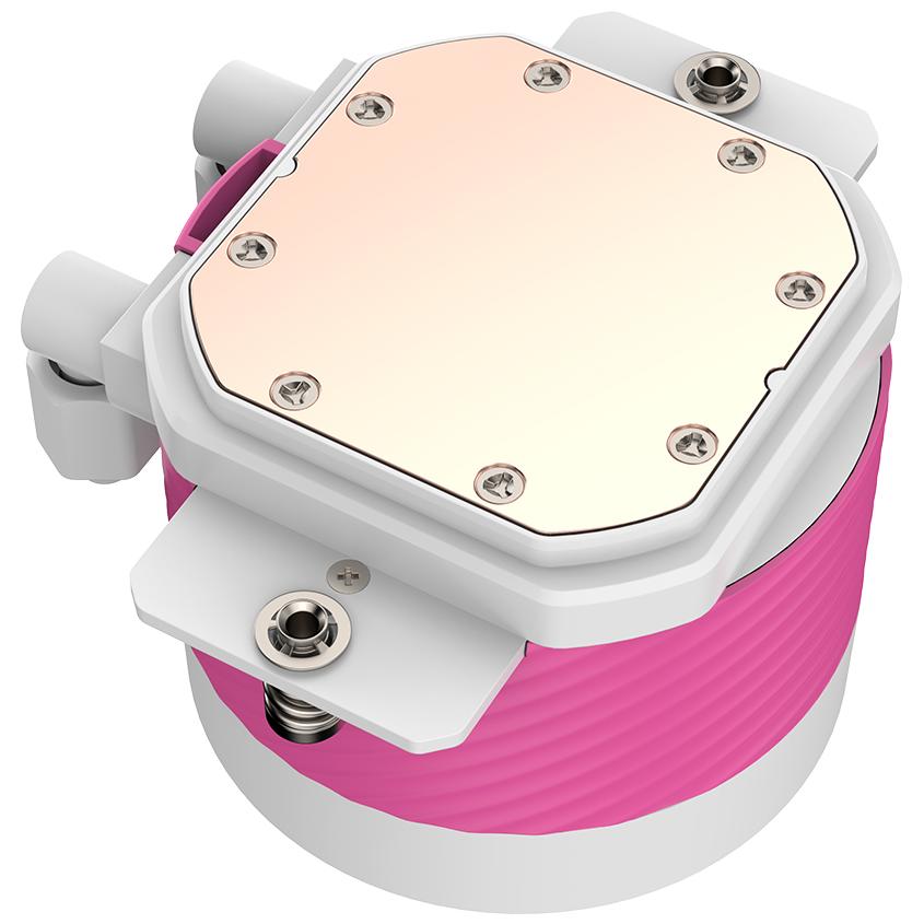 A large main feature product image of ID-COOLING FX360 INF 360mm ARGB AIO Liquid CPU Cooler (Pink/White)