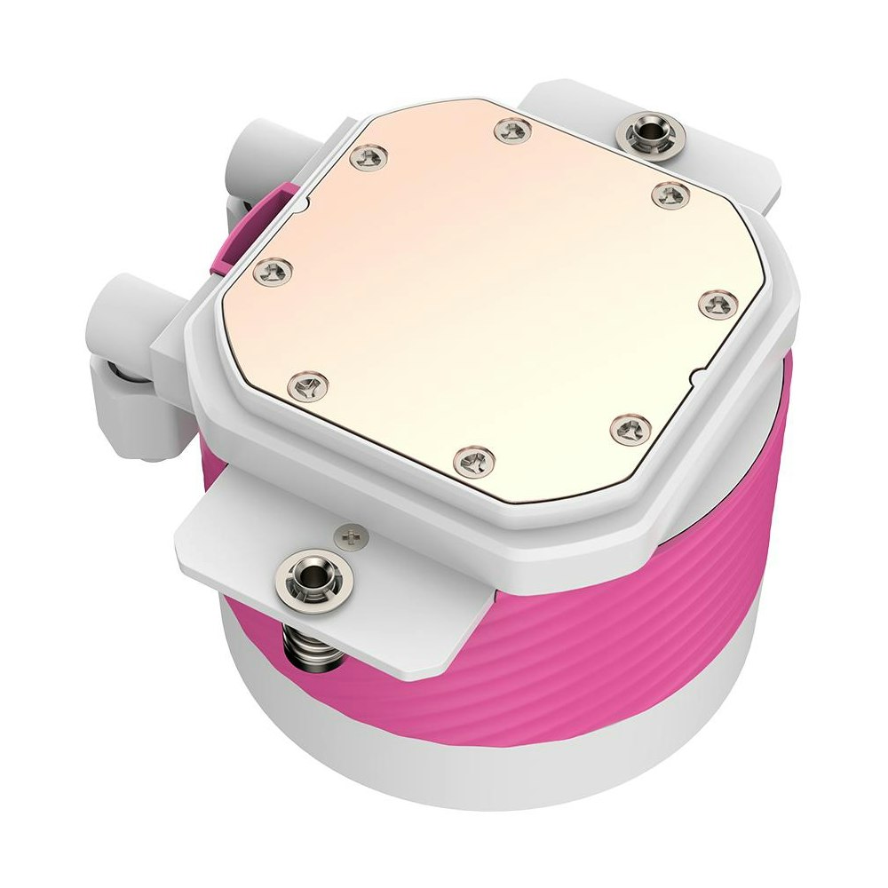 A large main feature product image of ID-COOLING FX360 INF 360mm ARGB AIO Liquid CPU Cooler (Pink/White)