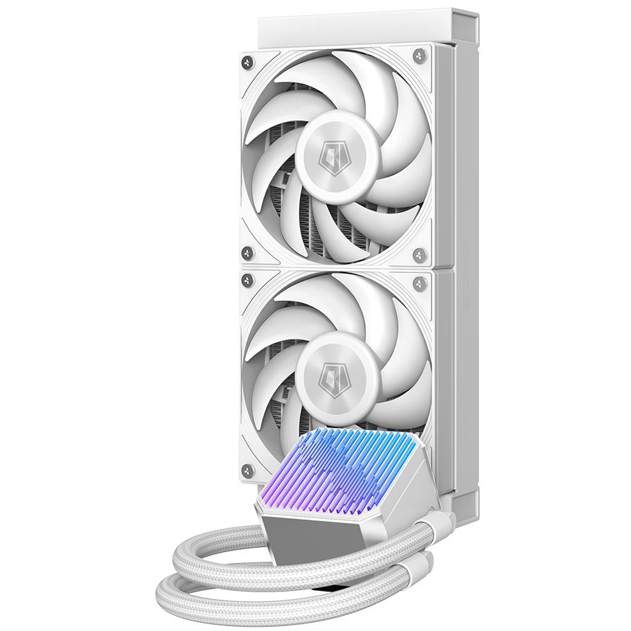 A large main feature product image of ID-COOLING DX240 MAX 240mm ARGB AIO Liquid CPU Cooler (White)