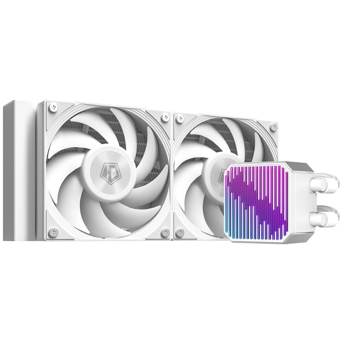 A large main feature product image of ID-COOLING DX240 MAX 240mm ARGB AIO Liquid CPU Cooler (White)