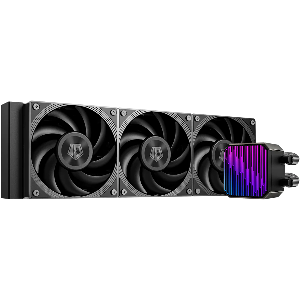 A large main feature product image of ID-COOLING DX360 MAX 360mm ARGB AIO Liquid CPU Cooler (Black)