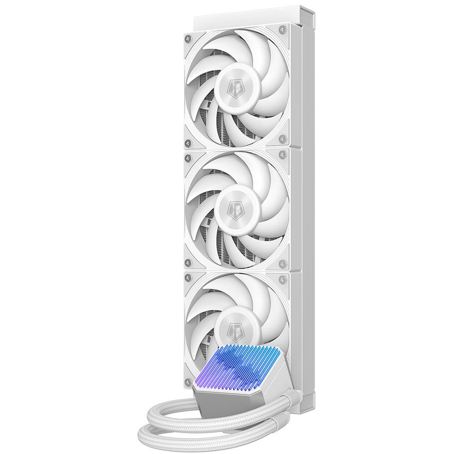 A large main feature product image of ID-COOLING DX360 MAX 360mm ARGB AIO Liquid CPU Cooler (White)