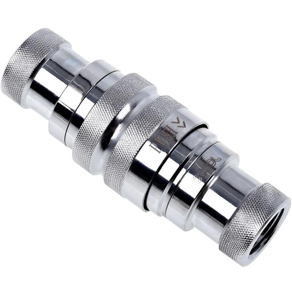 A large main feature product image of Alphacool Eiszapfen G1/4" Quick Release Coupling Set - Female (Chrome)