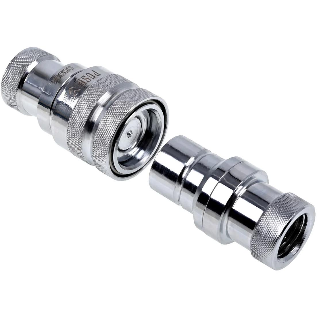 A large main feature product image of Alphacool Eiszapfen G1/4" Quick Release Coupling Set - Female (Chrome)