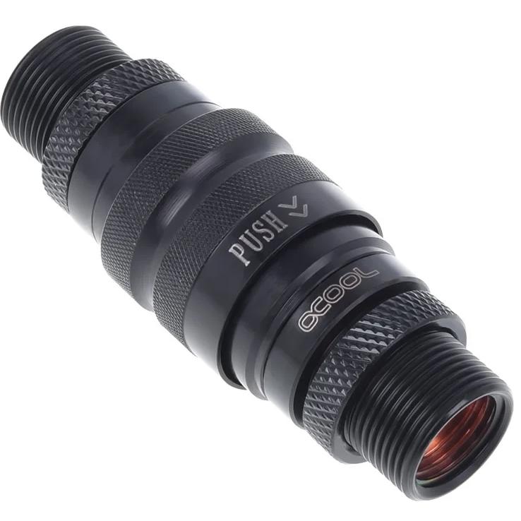 A large main feature product image of Alphacool Eiszapfen G1/4" Quick Release Coupling Set - Male (Black)