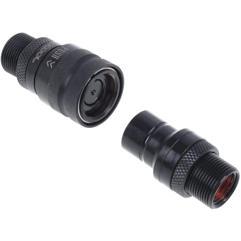 A large main feature product image of Alphacool Eiszapfen G1/4" Quick Release Coupling Set - Male (Black)