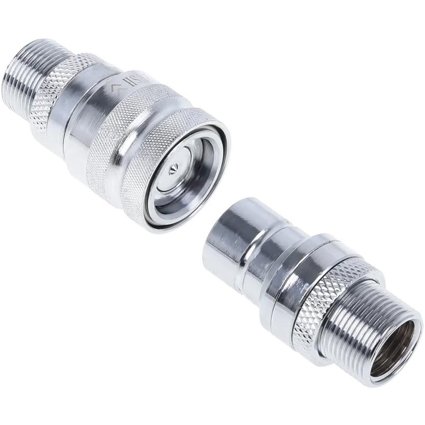 A large main feature product image of Alphacool Eiszapfen G1/4" Quick Release Coupling Set - Male (Chrome)