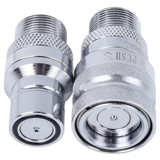 A large main feature product image of Alphacool Eiszapfen G1/4" Quick Release Coupling Set - Male (Chrome)