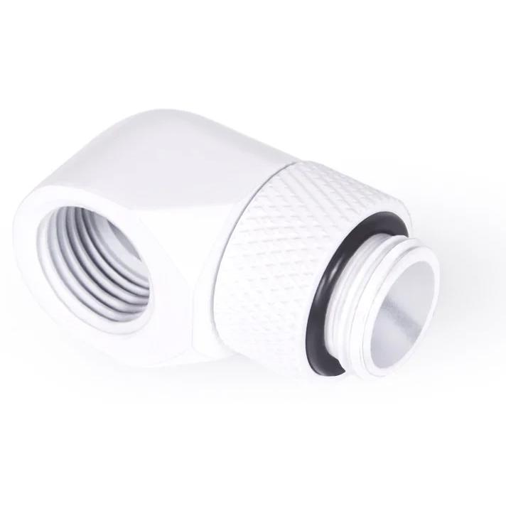 A large main feature product image of Alphacool Eiszapfen G1/4" 90 Degree Rotary Fitting (White)