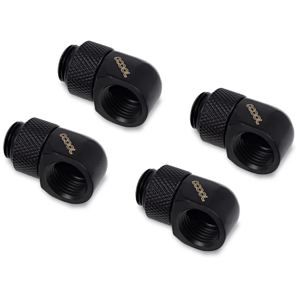 Alphacool Eiszapfen G1/4" 90 Degree Rotary Fitting 4-Pack (Black)