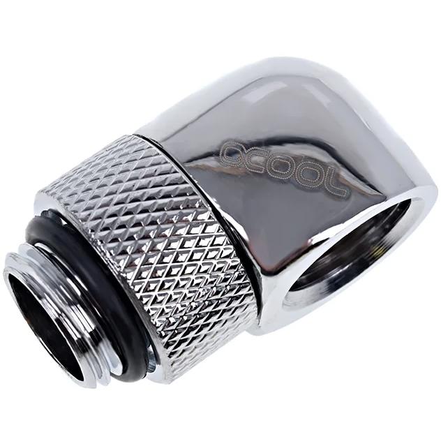 A large main feature product image of Alphacool Eiszapfen G1/4" 90 Degree Rotary Fitting 4-Pack (Chrome)