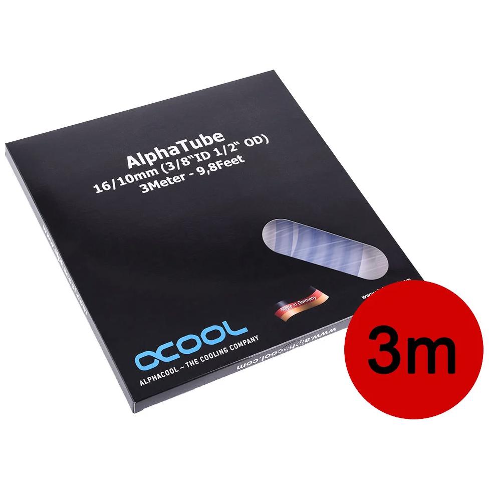 A large main feature product image of Alphacool AlphaTube HF 10/16mm (3/8"-5/8") ID/OD Tubing 3m (Clear)